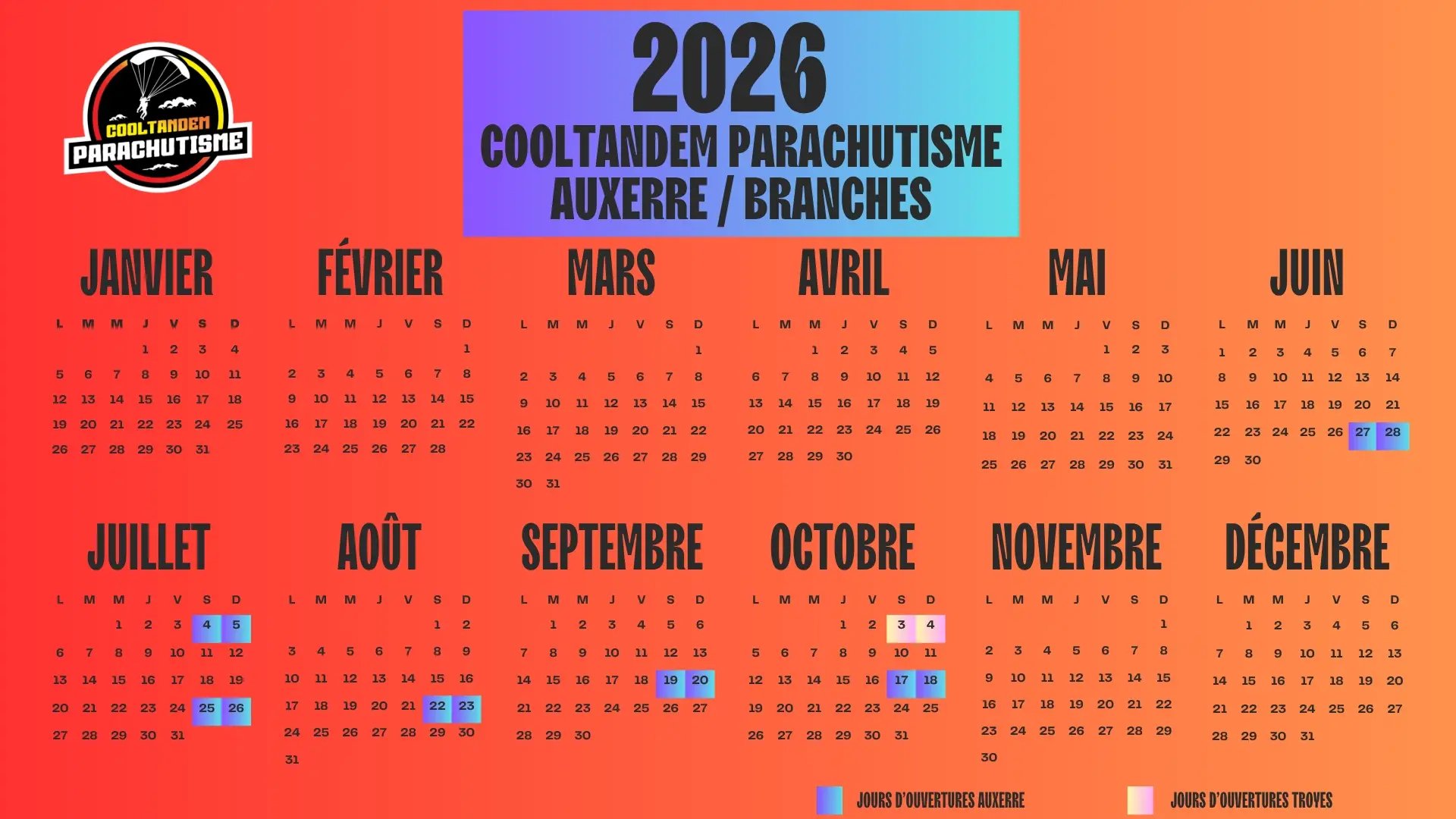 Calendrier 2026 3w